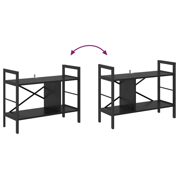 Bücherregal Schwarz Eichen-Optik