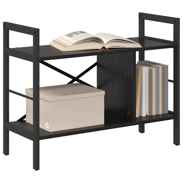 Bücherregal Schwarz Eichen-Optik