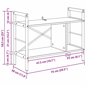 Bücherregal Altholz, 75 cm