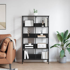 Bücherregal Schwarz Eiche 144,5 cm Hoch