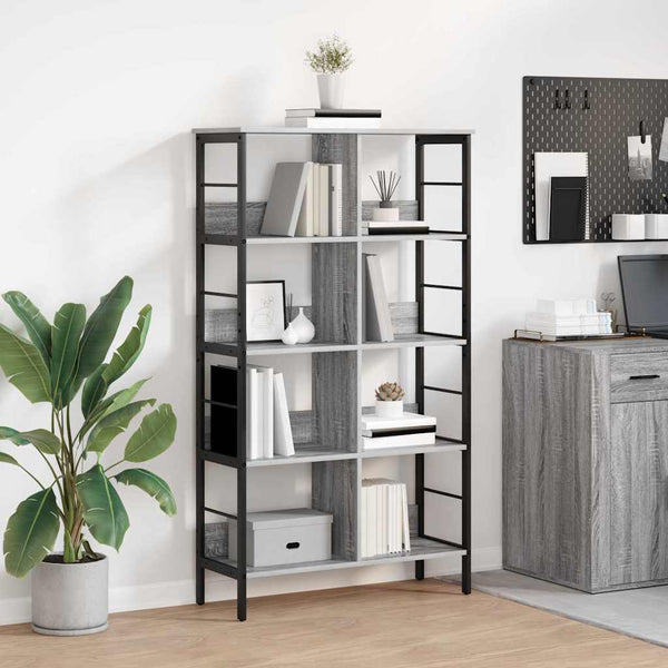 Bücherregal Grau Sonoma 82x32x144,5 cm