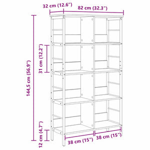 Bücherregal Artisan Eiche 82x32x144,5 cm