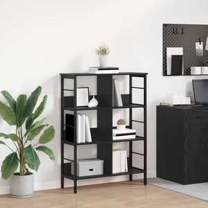 Bücherregal Schwarz Eiche 82x32x112 cm