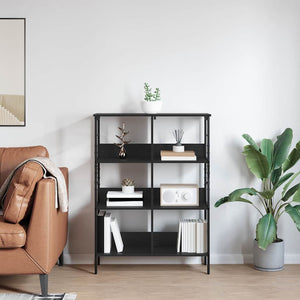 Bücherregal Schwarz Eiche 82x32x112 cm