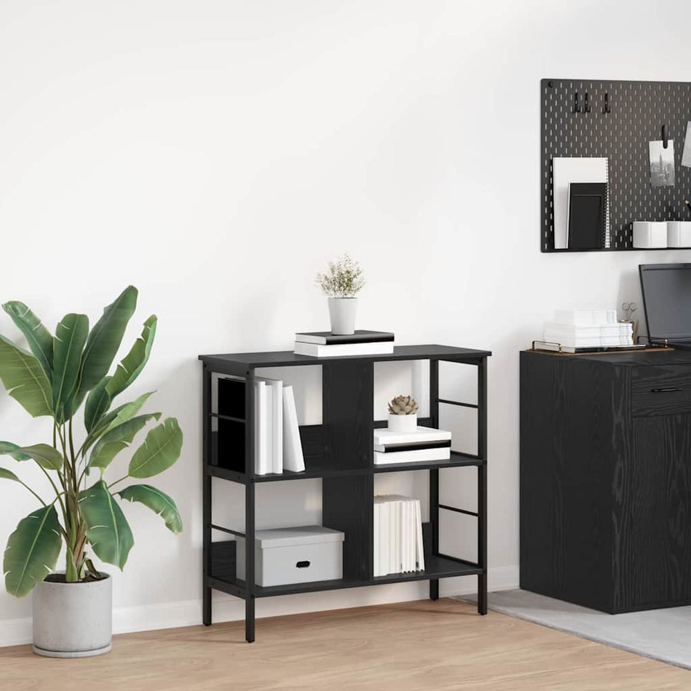 Bücherregal Schwarz Eichen-Optik