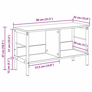 Bücherregal Altholz 82 cm