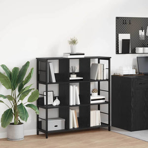 Bücherregal Schwarz Eichenoptik