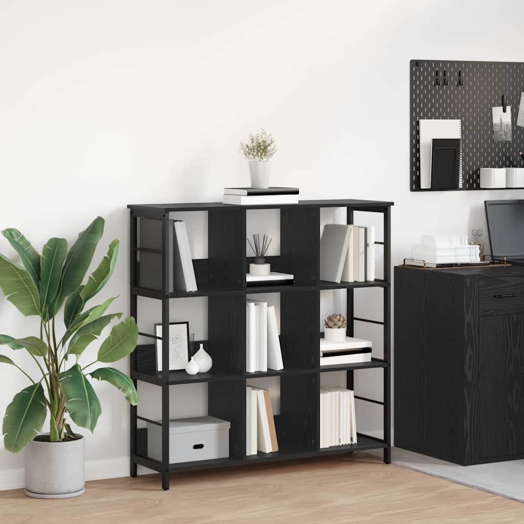 Bücherregal Schwarz Eichenoptik