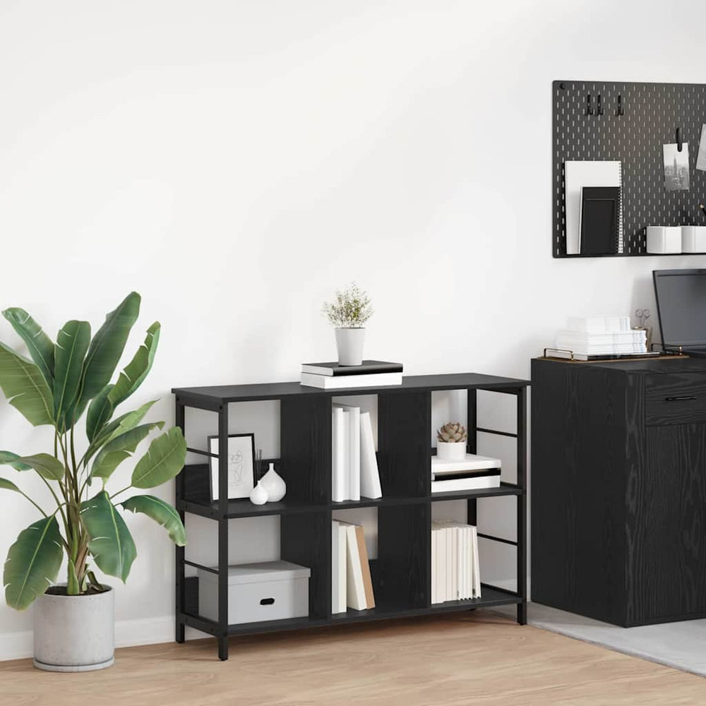 Bücherregal Schwarz Eichenoptik 102cm