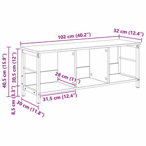 Bücherregal Geräucherte Eiche 102 cm