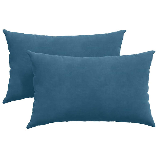 Sofakissen 2er Set Blau Cord 50x30cm