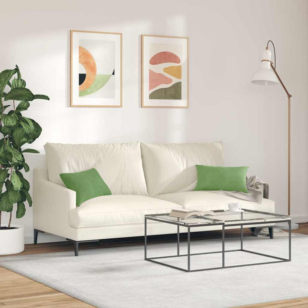 vidaXL Coussins de canapé 2 pcs Vert clair 50 x 30 cm Tissu côtelé