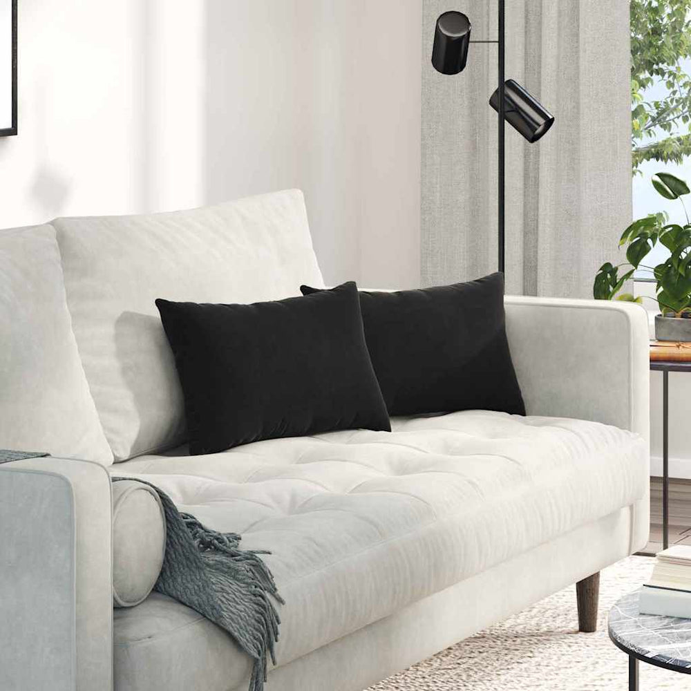 vidaXL Coussins de canapé 2 pcs Noir 50x30 cm Velours côtelé