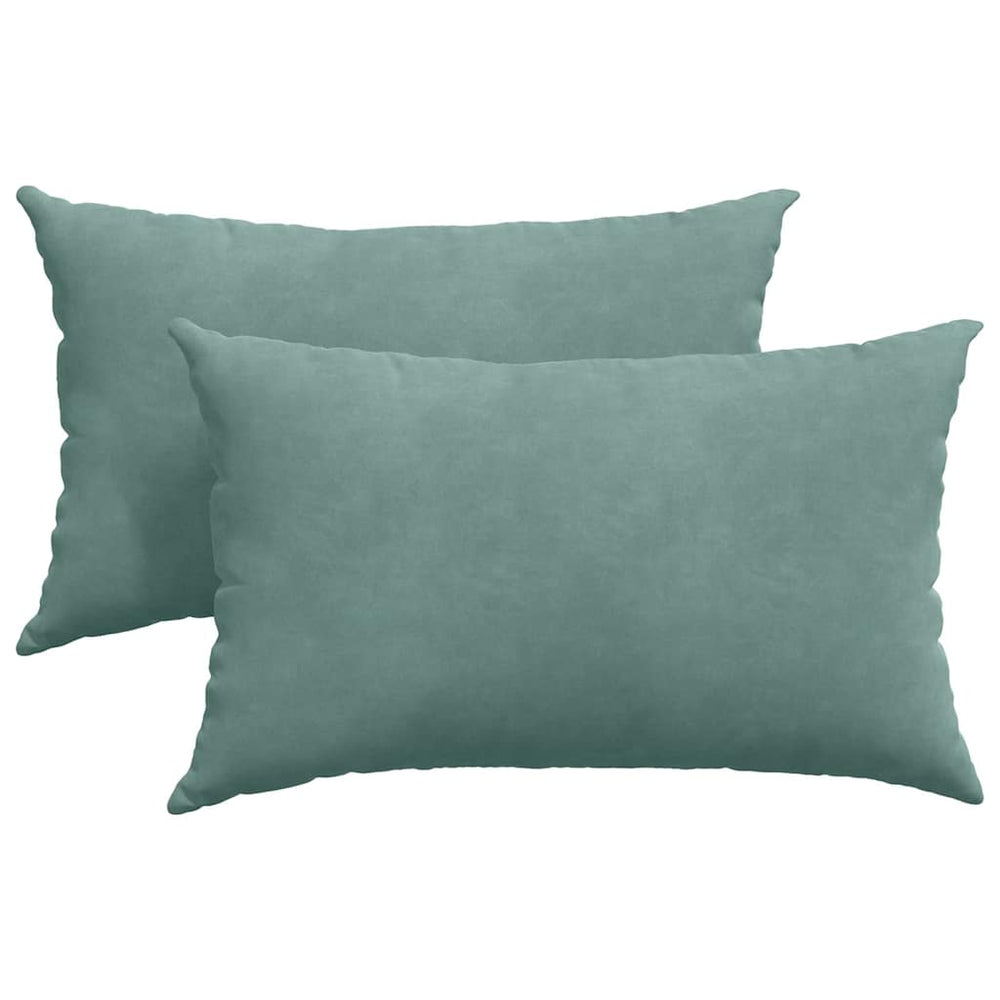 vidaXL Coussins de canapé 2 pcs Vert mer 50x30 cm Velours côtelé