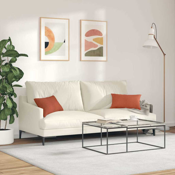 2er Set Sofakissen Cord Rot-Orange 50x30 cm