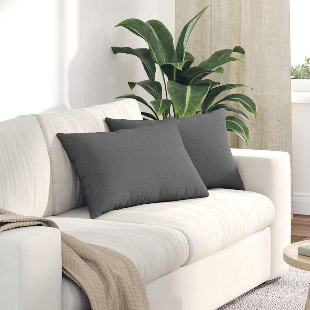Sofakissen 2er Set Dunkelgrau 60x40 cm