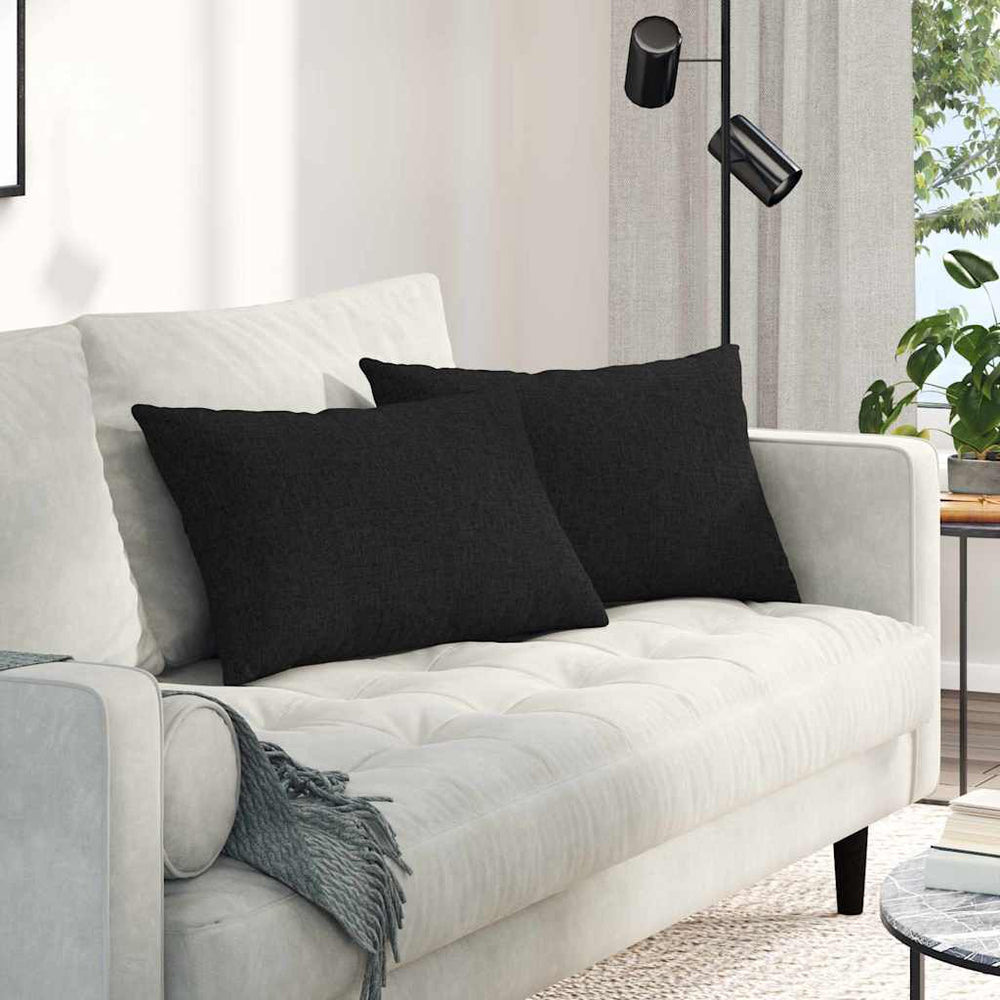 Sofakissen 2er Set Schwarz 60x40 cm
