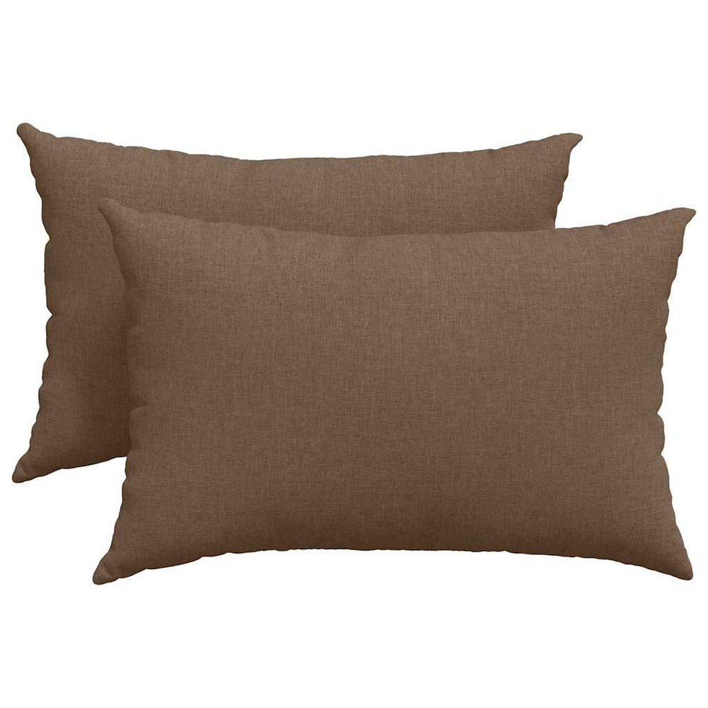 vidaXL Coussins de canapé 2 pcs Marron 60 x 40 cm Tissu