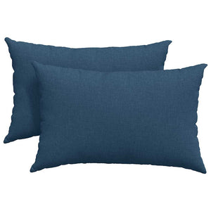 vidaXL Coussins de canapé 2 pcs Bleu 60 x 40 cm Tissu
