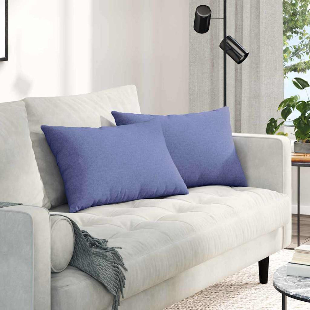 vidaXL Coussins de canapé 2 pcs Bleu jean 60 x 40 cm Tissu