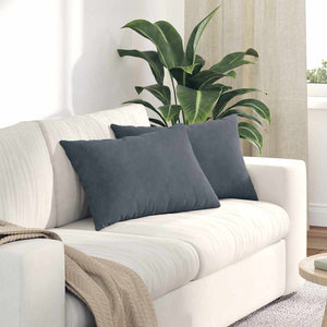 Sofakissen 2er Set Dunkelgrau Cord 60x40