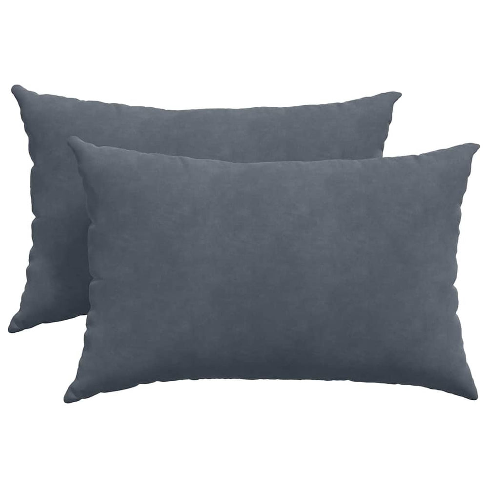 vidaXL Coussins de canapé 2 pcs Gris foncé 60 x 40 cm Tissu en velours côtelé