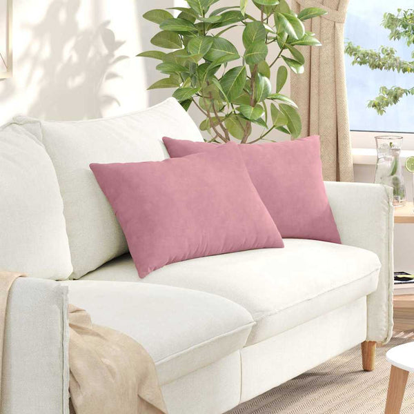 2er-Set Sofakissen Rosa Cord 60x40 cm