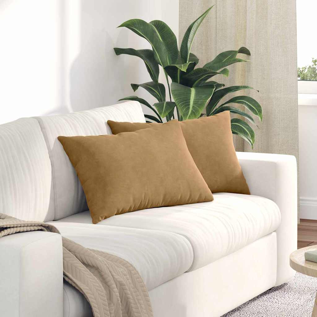 Sofakissen Braun Cord 60x40cm 2er Set