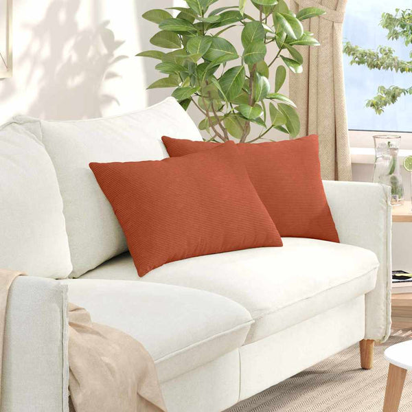 Sofakissen 2er Set Cord Rot-Orange 60x40cm