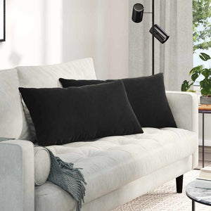 Sofakissen 2er Set Schwarz Cord 80x40cm