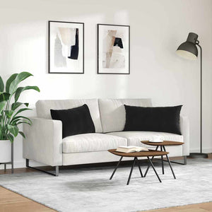 Sofakissen 2er Set Schwarz Cord 80x40cm