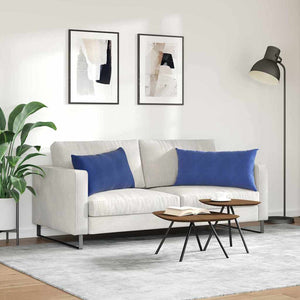 Polizeblaue Cord Sofakissen, 80x40 cm, 2er-Set