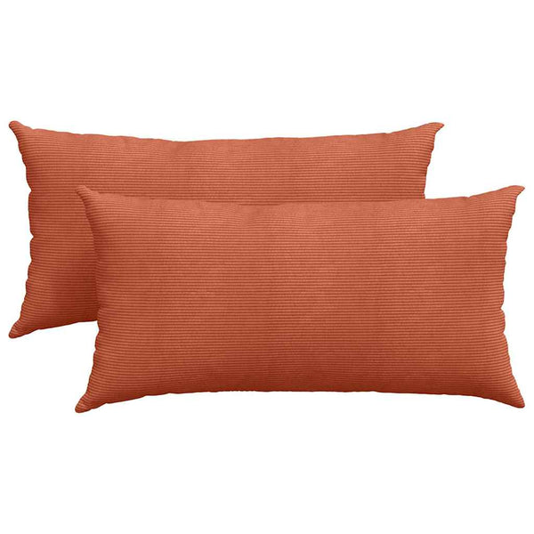 2er Set Sofakissen Rot-Orange Cord 80x40 cm