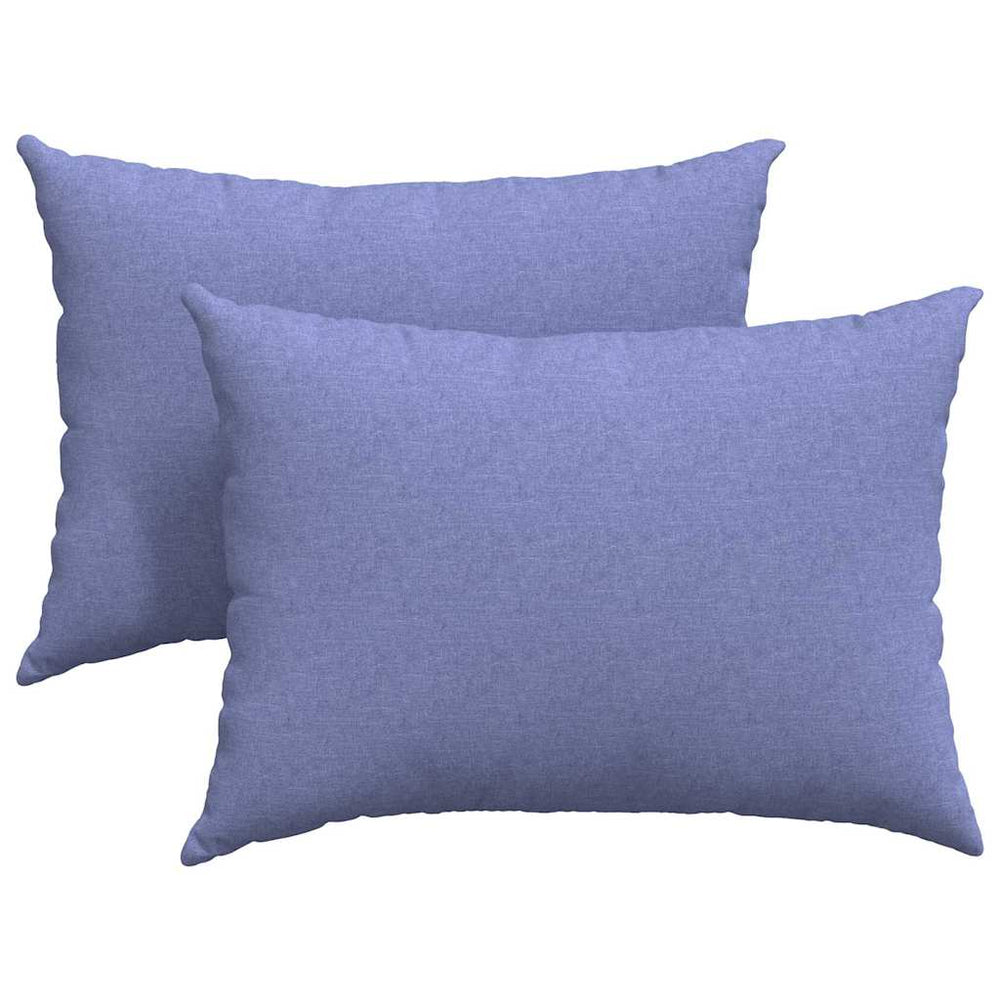 vidaXL Coussins de canapé 2 pcs Bleu jean 70 x 50 cm Tissu
