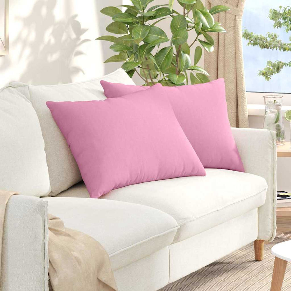 vidaXL Coussins de canapé 2 pcs Rose 70 x 50 cm Tissu