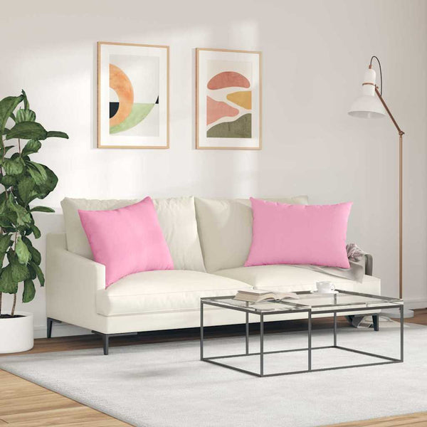 vidaXL Coussins de canapé 2 pcs Rose 70 x 50 cm Tissu