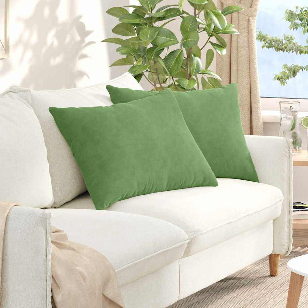 vidaXL Coussins de canapé 2 pcs Vert clair 70 x 50 cm Tissu côtelé