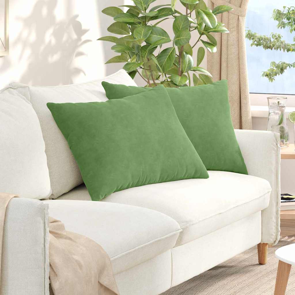 vidaXL Coussins de canapé 2 pcs Vert clair 70 x 50 cm Tissu côtelé