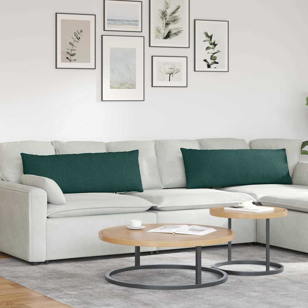 Dunkelgrüne Sofakissen, 2er-Set, 120x40 cm