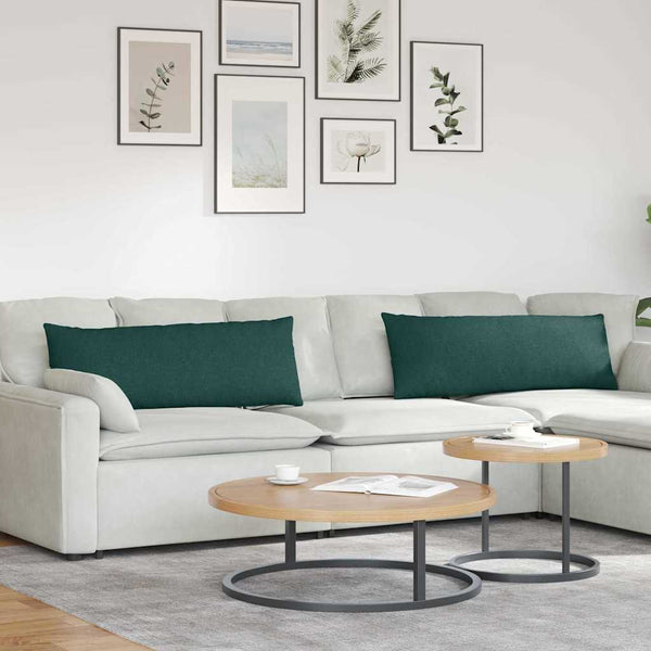 Dunkelgrüne Sofakissen, 2er-Set, 120x40 cm
