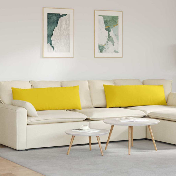 vidaXL Coussins de canapé 2 pcs Jaune clair 120 x 40 cm Tissu