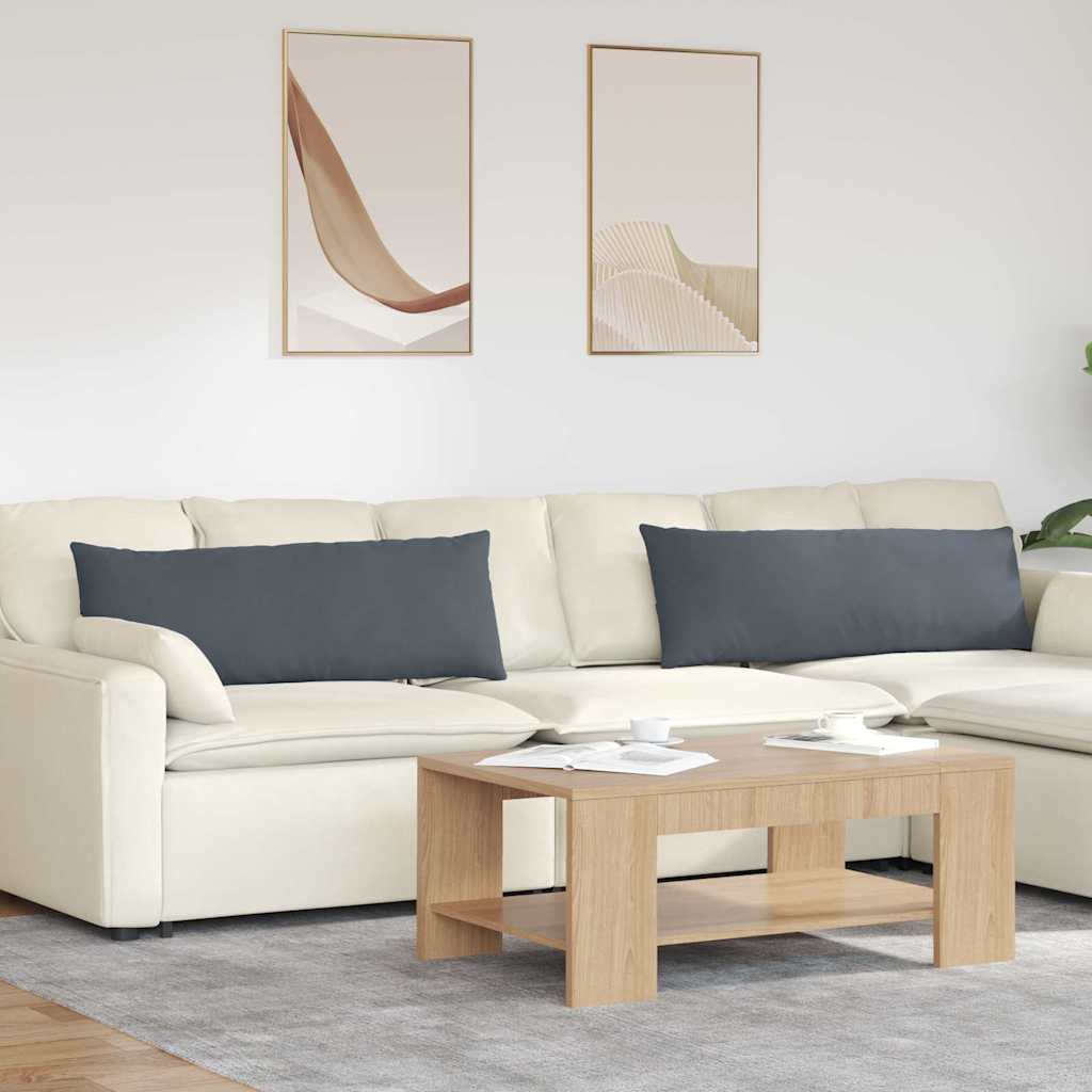 Sofakissen 2er Set Dunkelgrau Cord 120x40