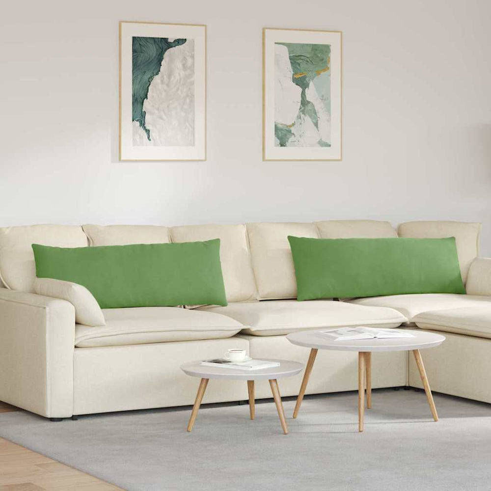 vidaXL Coussins de canapé 2 pcs Vert clair 120 x 40 cm Tissu côtelé
