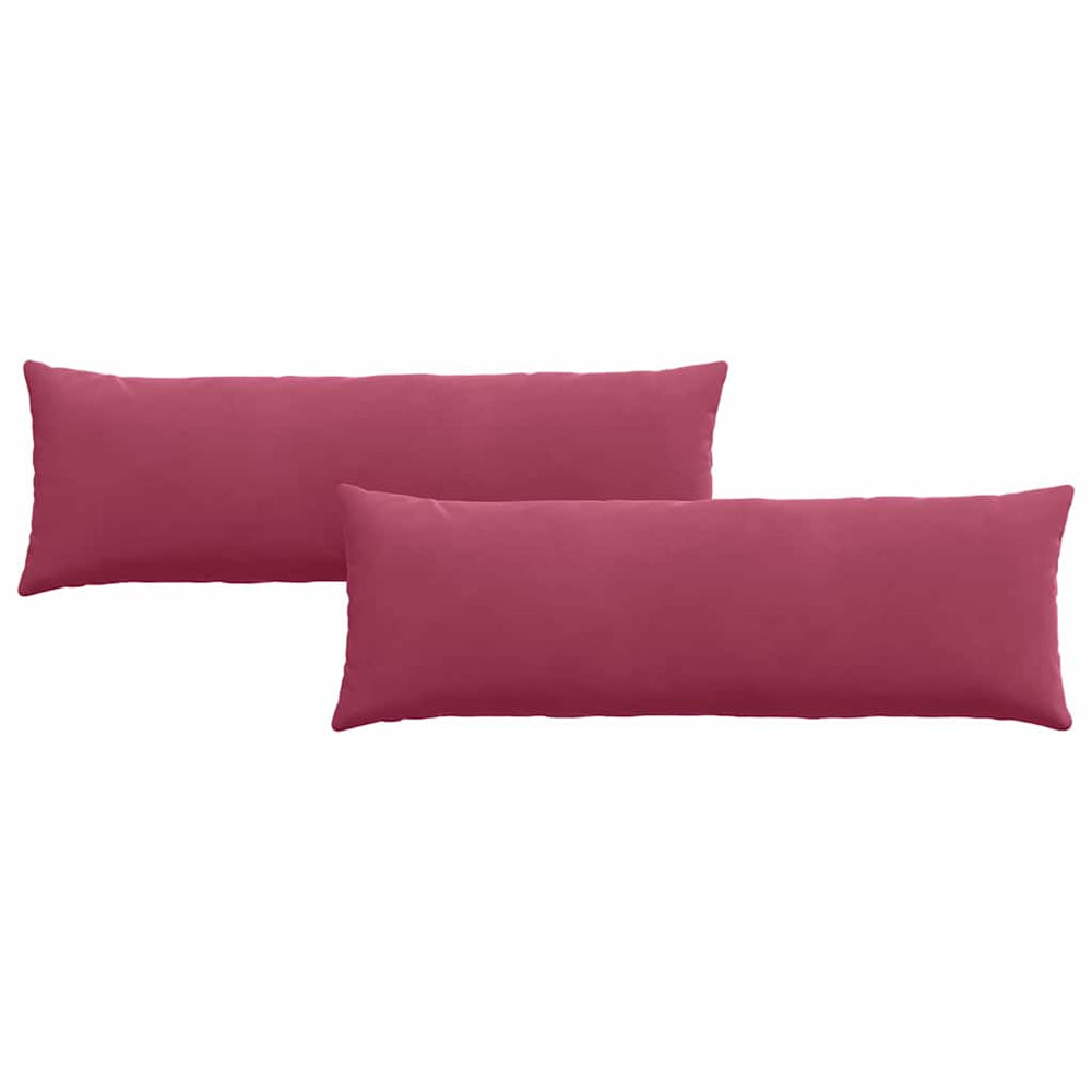 Weinrote Cord Sofakissen, 120x40cm, 2er Set