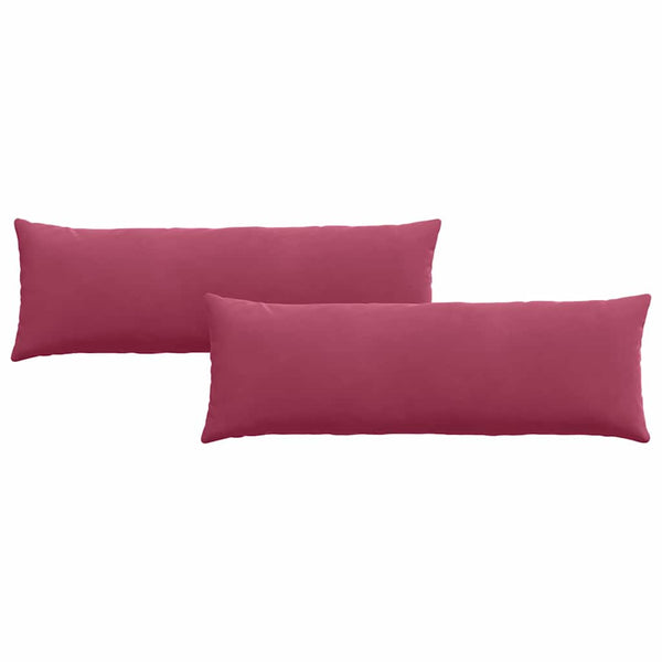Weinrote Cord Sofakissen, 120x40cm, 2er Set