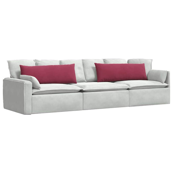 Weinrote Cord Sofakissen, 120x40cm, 2er Set