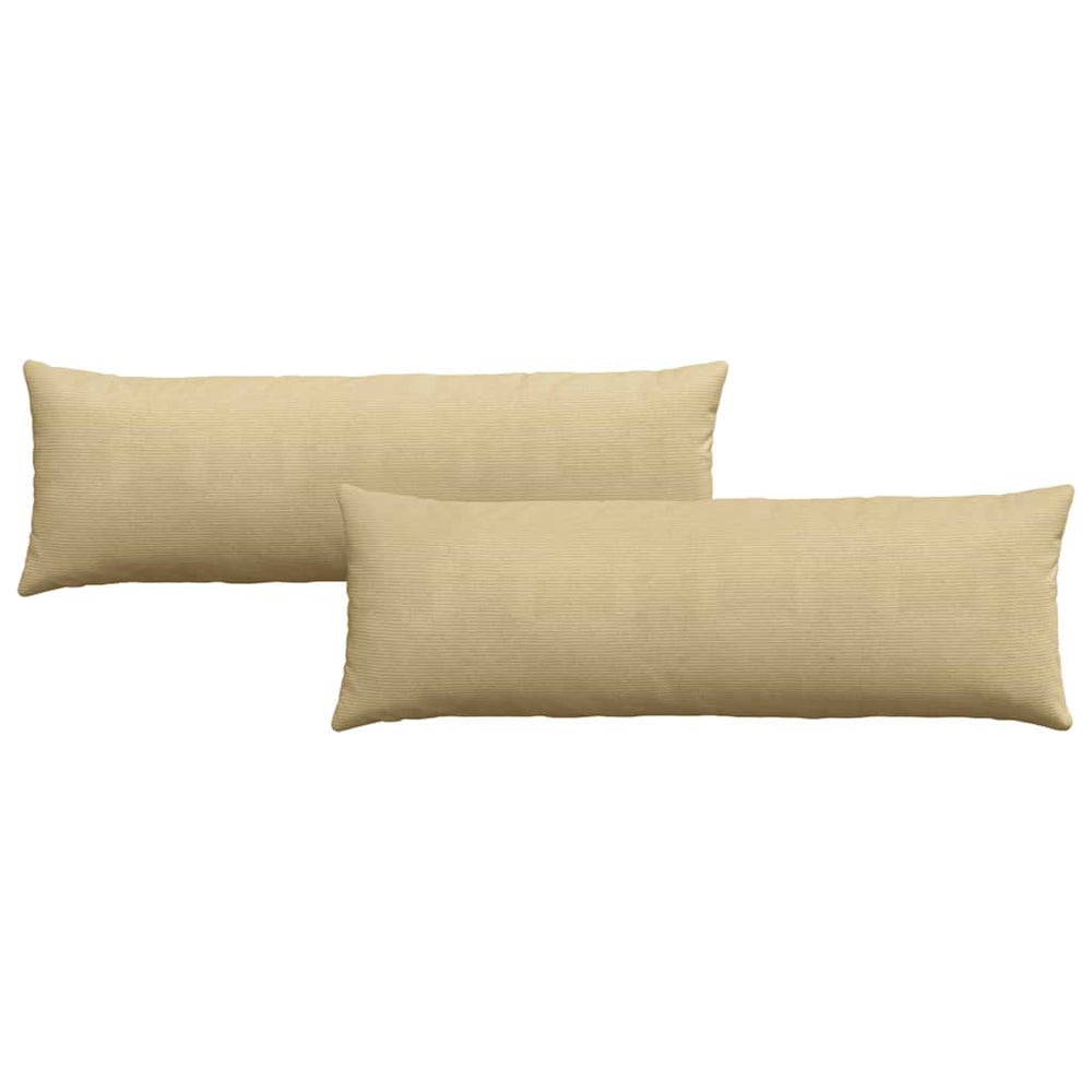 vidaXL Coussins de canapé 2 pcs Gris-Vert 120 x 40 cm Cordon côtelé