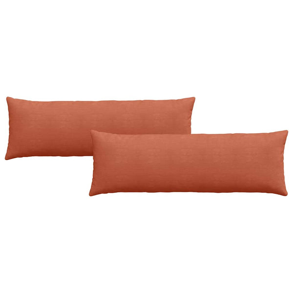 Cord Sofakissen 2er Set Rot-Orange 120x40 cm