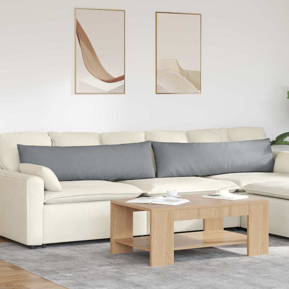 vidaXL Coussins de canapé 2 pcs Gris clair 145 x 40 cm Tissu