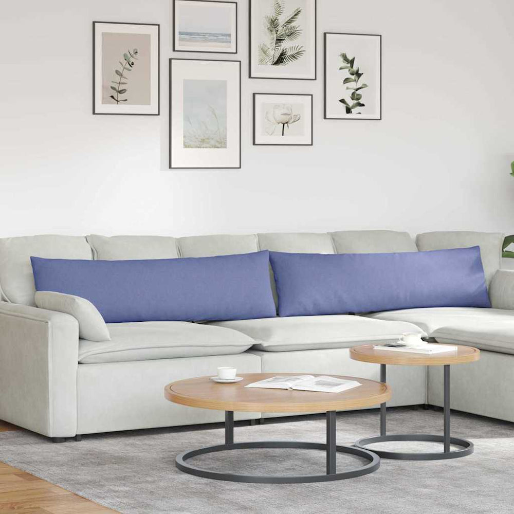 vidaXL Coussins de canapé 2 pcs Bleu jean 145 x 40 cm Tissu